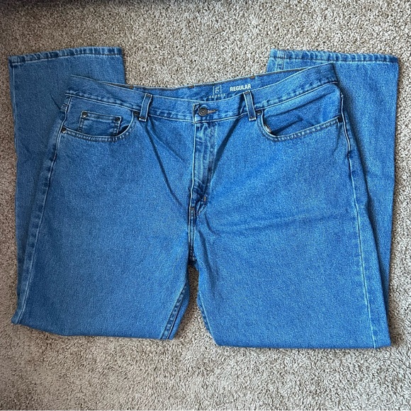 George Other - Men’s George Medium Wash Regular Fit Straight Leg Denim Jeans Size 42x32 |C64